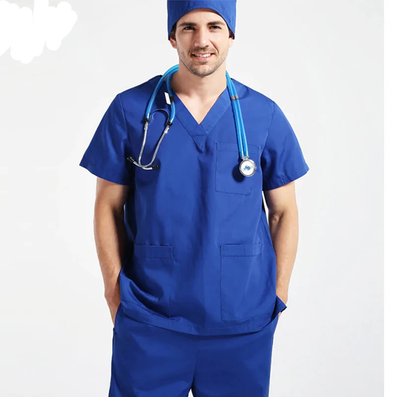 Scrub Men Scrubs Men Set Cheap Stretchy Spandex V Neck Hospital Uniform