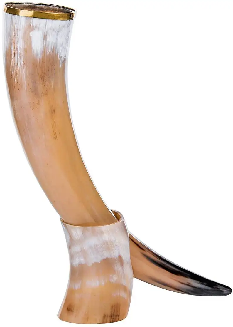 Best Quality Of Viking Drinking Horn with Horn Stand Authentic & Food Safe Cup No Leaks Norse Drinking Beer Mug