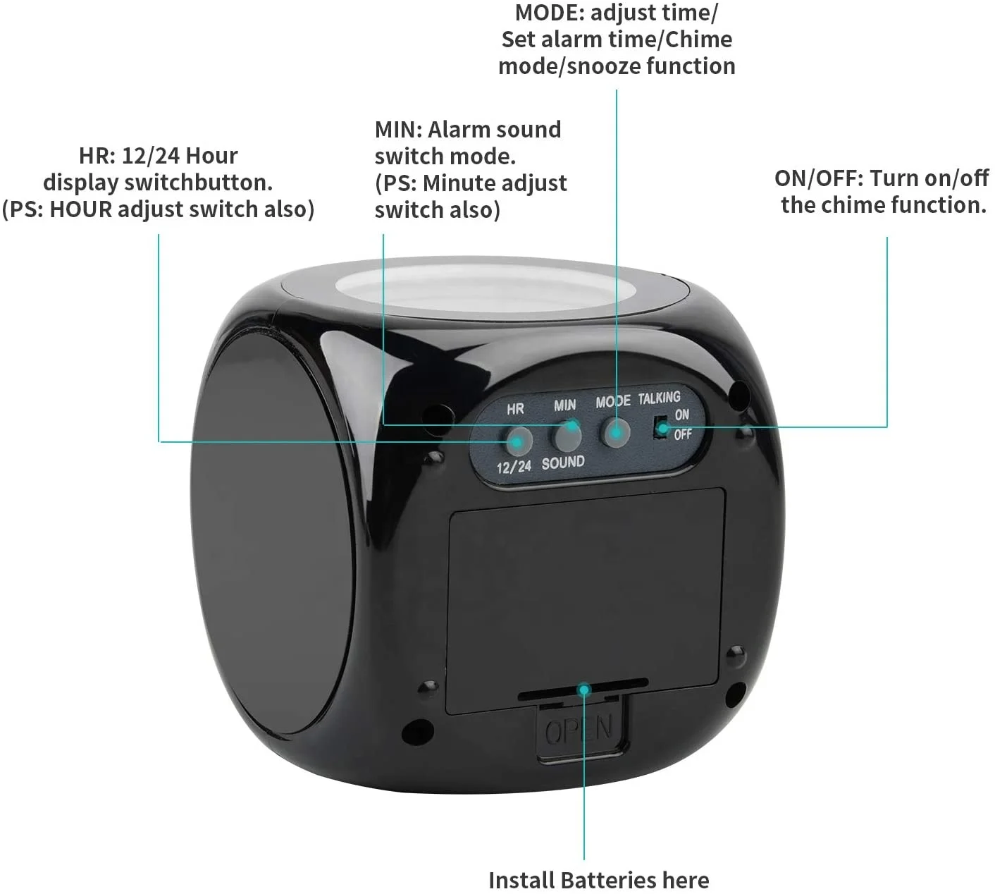 Amazon Smart Multifunctional LCD Display Talking Funny Digital Projection Alarm Clock for Kid Birthday Gift