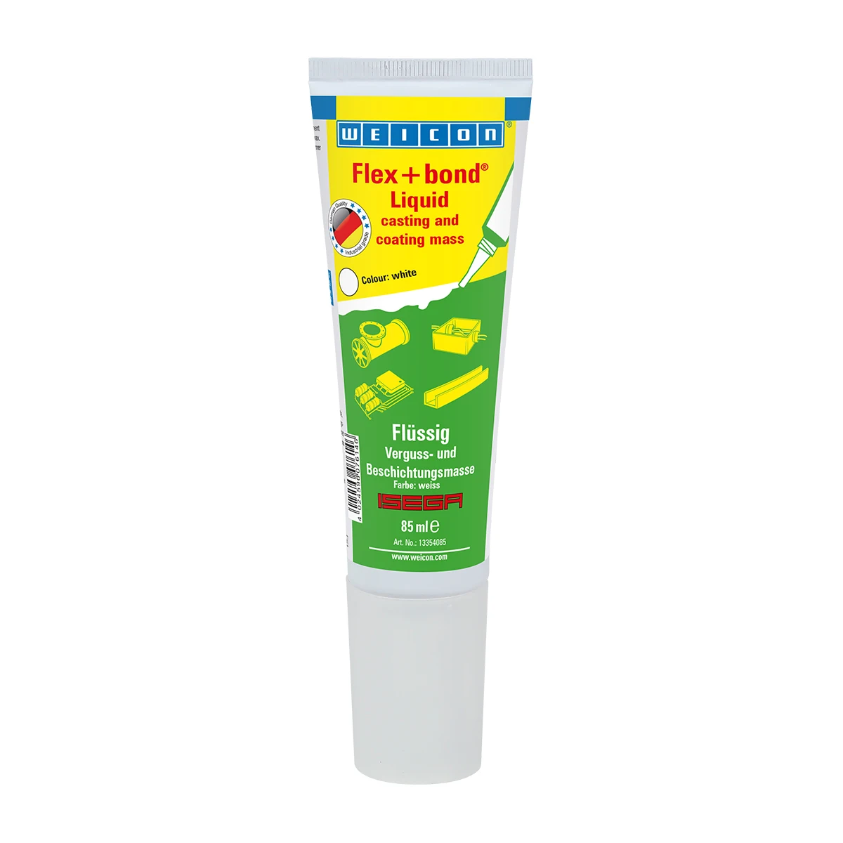 
WEICON Flex+bond Liquid , Colour: white 85ml 1-K MS-Polymer, self-levelling mass for casting and coating works, Sealing Compound 