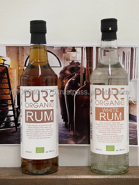 Private Label Dark Rum 38% ABV, Bottle 700 ml., Organic Certified, Dutch, Customized Bottle/Logo