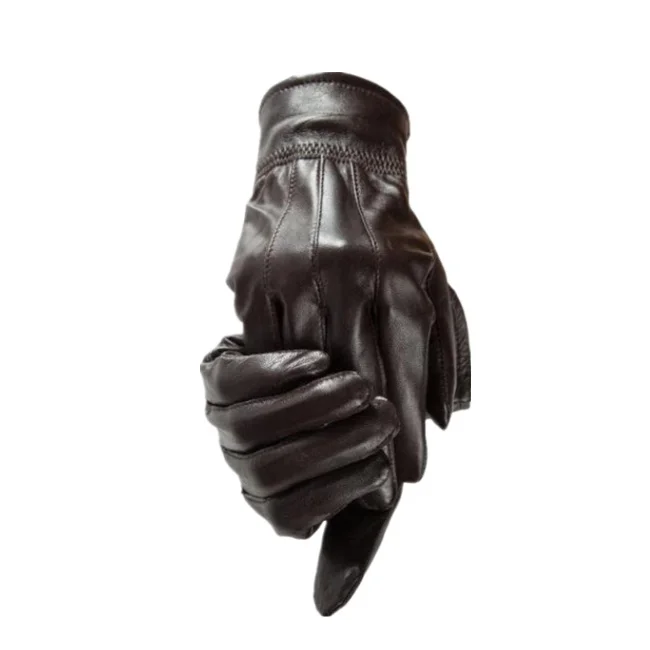 Кожаное платье Зимние перчатки для вождения с теплой кашемировой шерстью