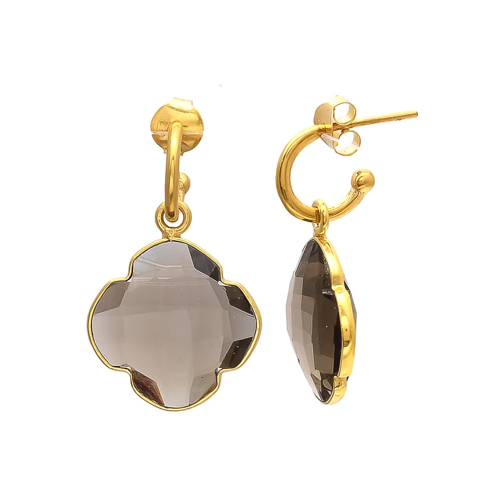 Smoky Topaz Handmade 925 Sterling Silver Earring Teardrop Gift For Her Earrings