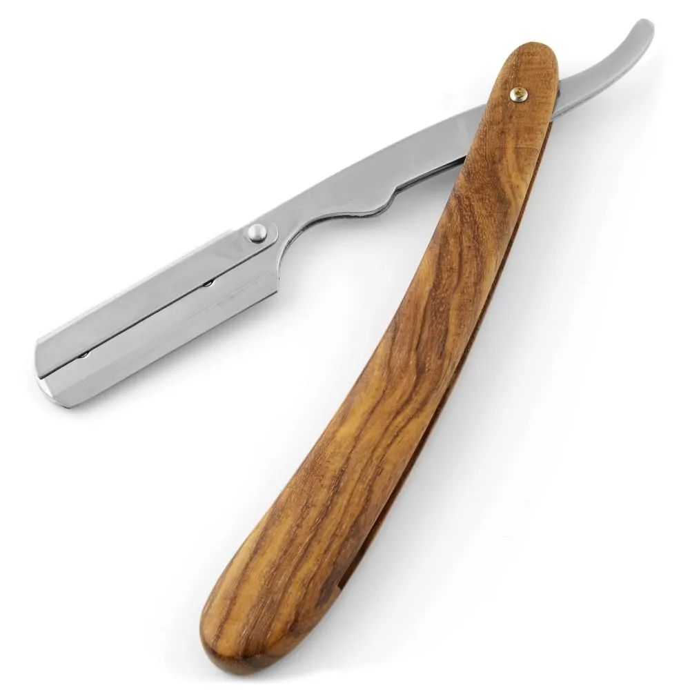 Barber Shaving Razor Single Blade with Wooden Handle