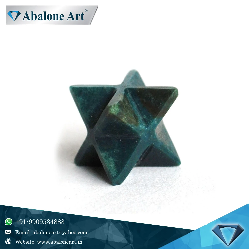  Абалон искусство натуральный темно-зеленый изумруд драгоценный камень в форме звезды Merkaba звезда из 8 точек по низкой цене