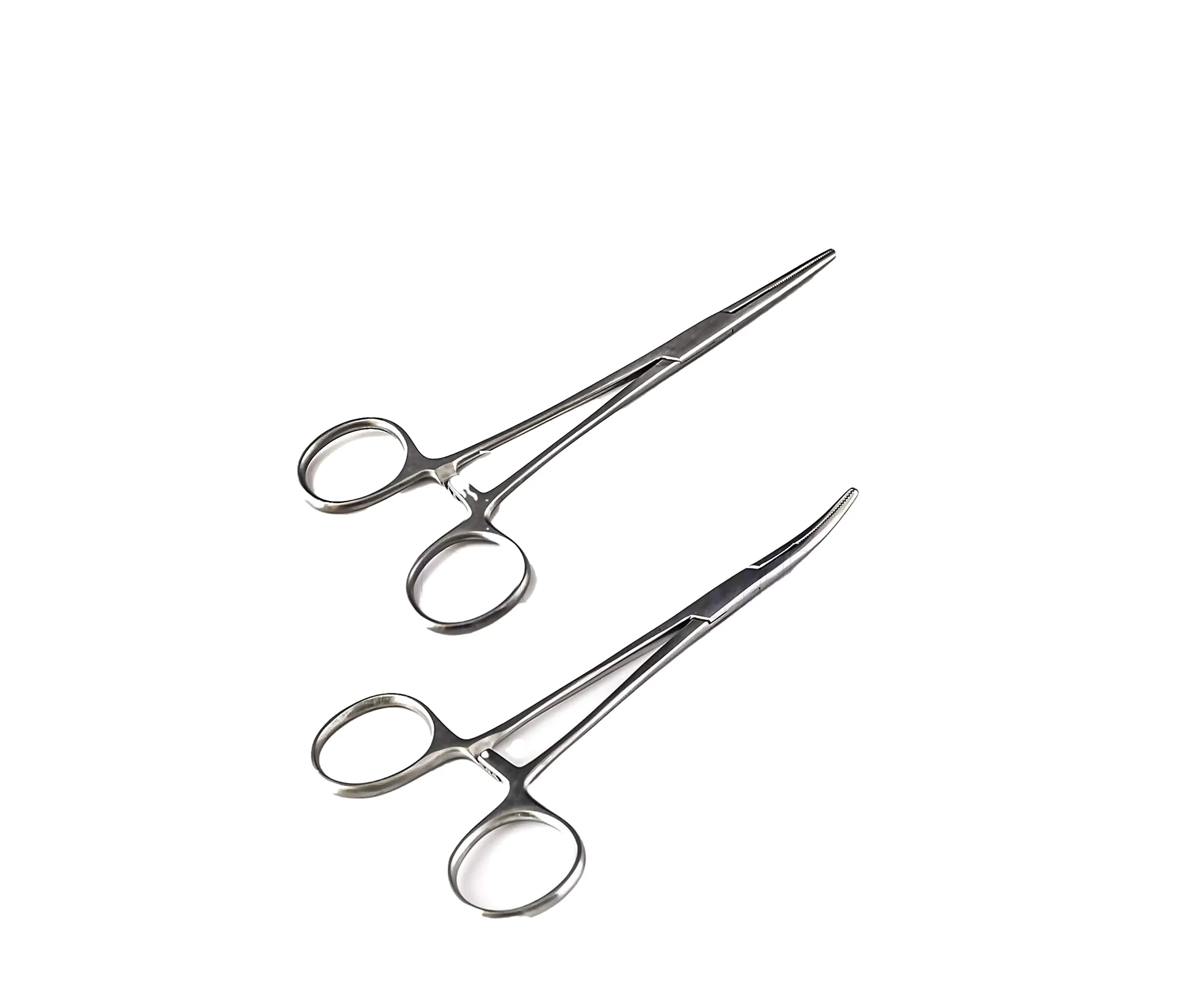 Pair of Fishing Forceps, Straight and Curved, Stainless Steel - Ideal Fishing Pliers for Any Fishing Tackle Kit