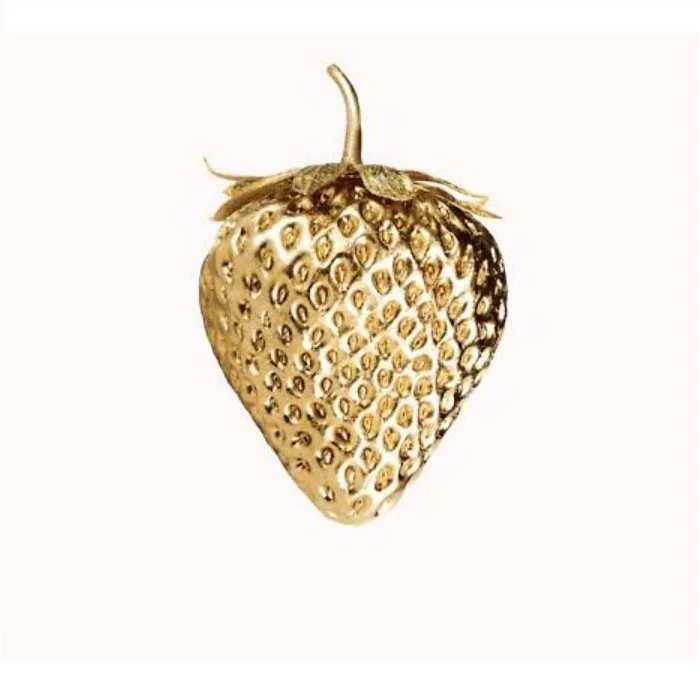 Well Selling Aluminum Strawberry Italian Vintage Design Rare Home Party Decor Aluminium Cookie Jar Vintage DryFruit Tabletop Jar