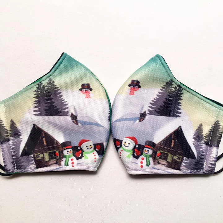 Модная Рождественская накидка на лицо Санты из полиэстера и хлопка многоразовая мягкая удобная 3D-печать индивидуальный дизайн