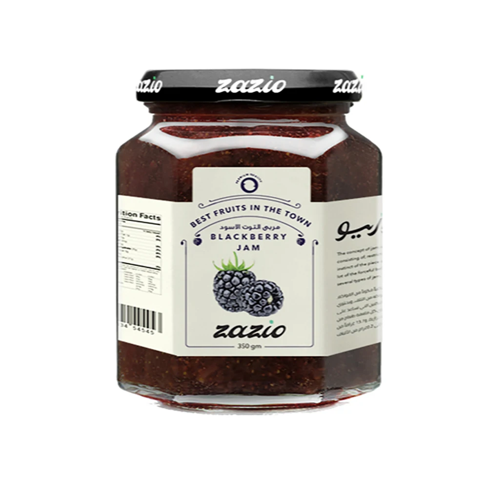 Bulk Wholesale Price Zazio Blackberry Hexagonal Jam 340g Factory Bulk Seasonings and Condiments Jam