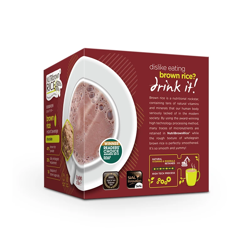 NutriBrownRice Chocolate Brown Rice Instant Beverage Lightly Sweetened With Natural Brown Sugar Suitable For Chocolate Lovers