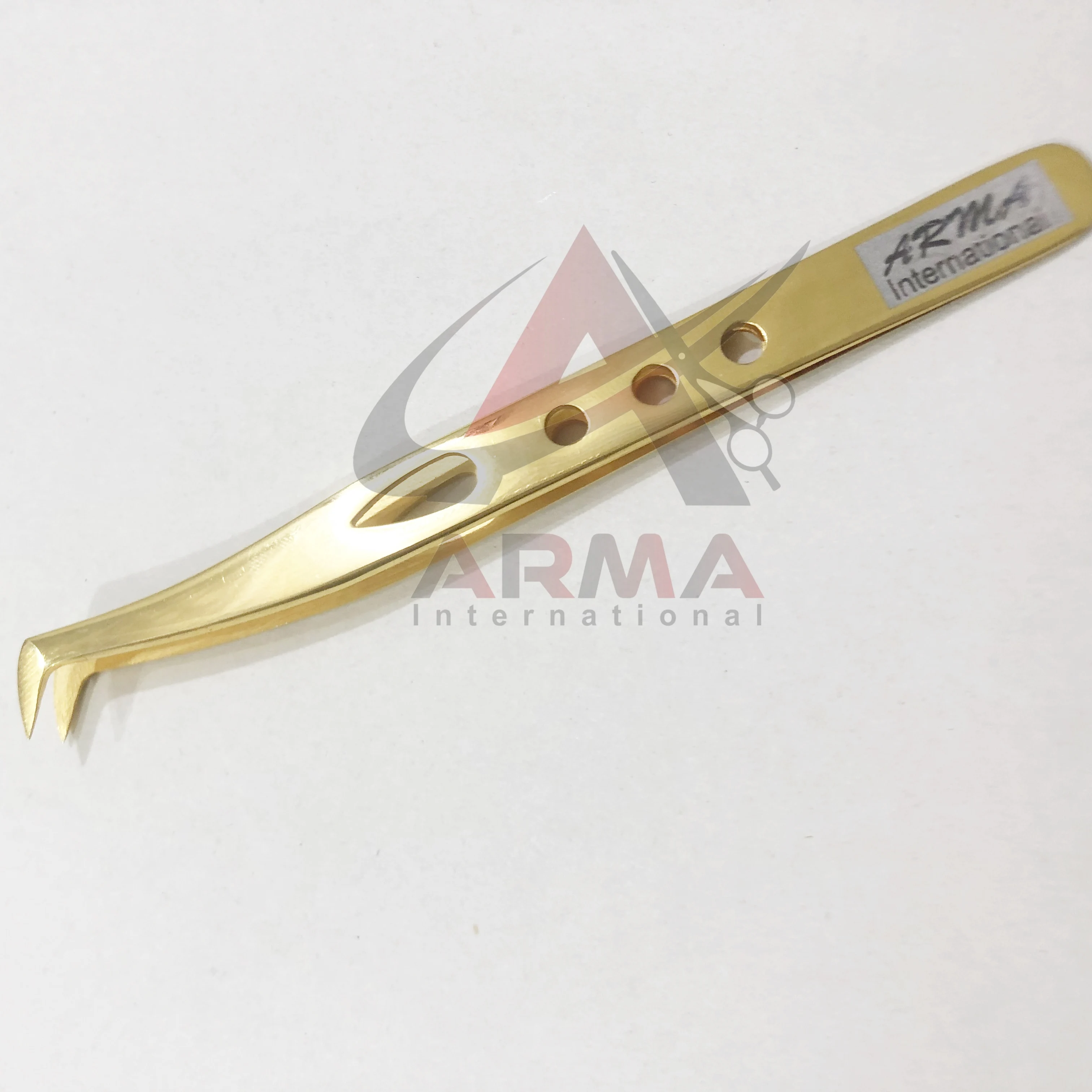 24K Gold Russian volume petal design eyelash tweezers  Eyelash Extension Tweezers with custom logo