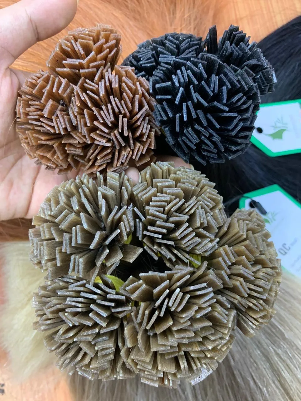 No Tangle Remy Virgin Hair Extension High Quality Keratin Bonds  Flat tip Hair from Bamboo hair Vietnam