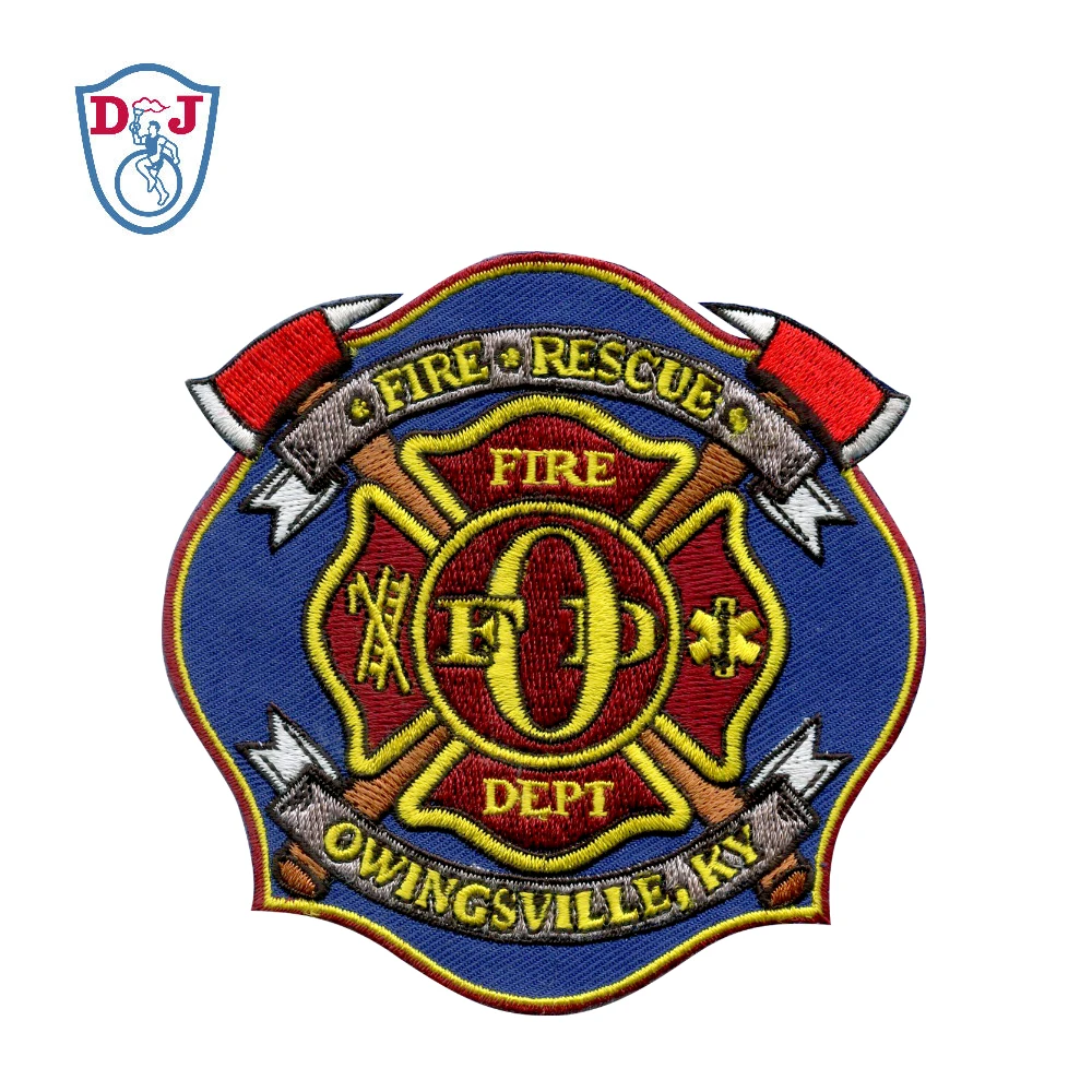 Customized Fire Dept Embroidery Patches Embroidered Rescue Badge