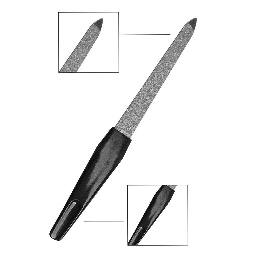 
 Немецкая нержавеющая сталь профессиональная пилка для ногтей с пластиковой ручкой  