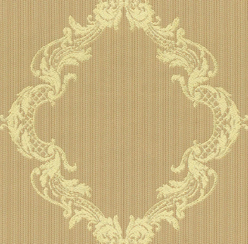 Luxurious impression jacquard fabric curtain that expresses a classic motif three-dimensionally with jacquard.