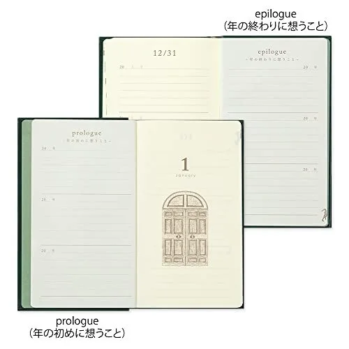 FOR MIDORI STA-1289 3/5 Years Continuous Use Door Series Recycled Leather Diary Notebook Notepad Life Record