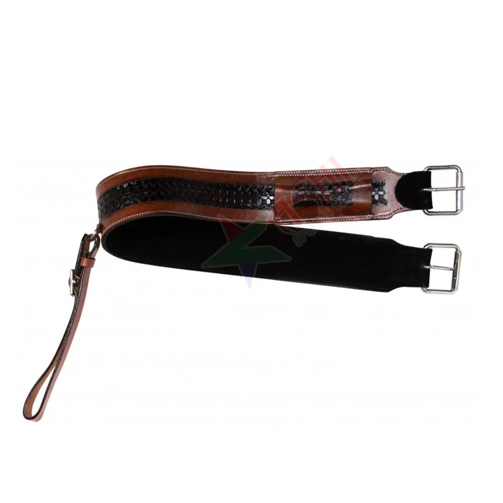 High Quality Genuine Leather Western Horse Girth Cinch Premium Leather Western Horse Back Girth Horse Custom Soft Saddle Girth