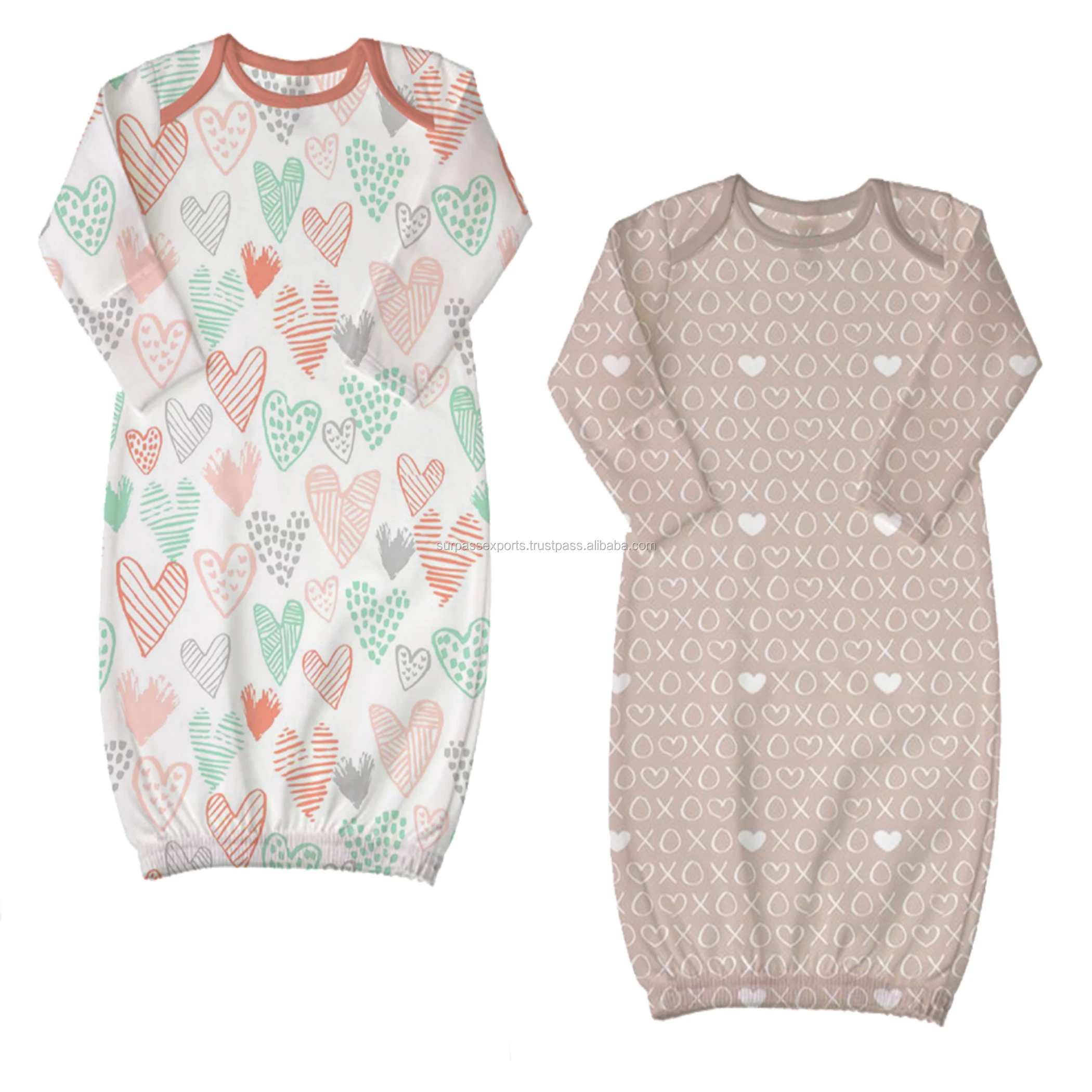 100% Organic Cotton Kimono Gown for Newborn Babies Summer Kids Apparel Export Quality Baby Clothes