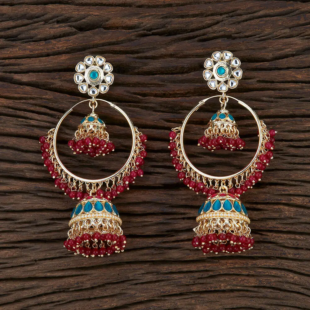 Designer Hand-Made  Indo Western Jhumkis With Gold Plated 104729 From Kanhai Jewels in best Price