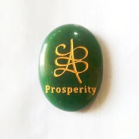 Natural Green Aventurine Gemstone Pocket Stone Engraved Customize Healing Crystal stone