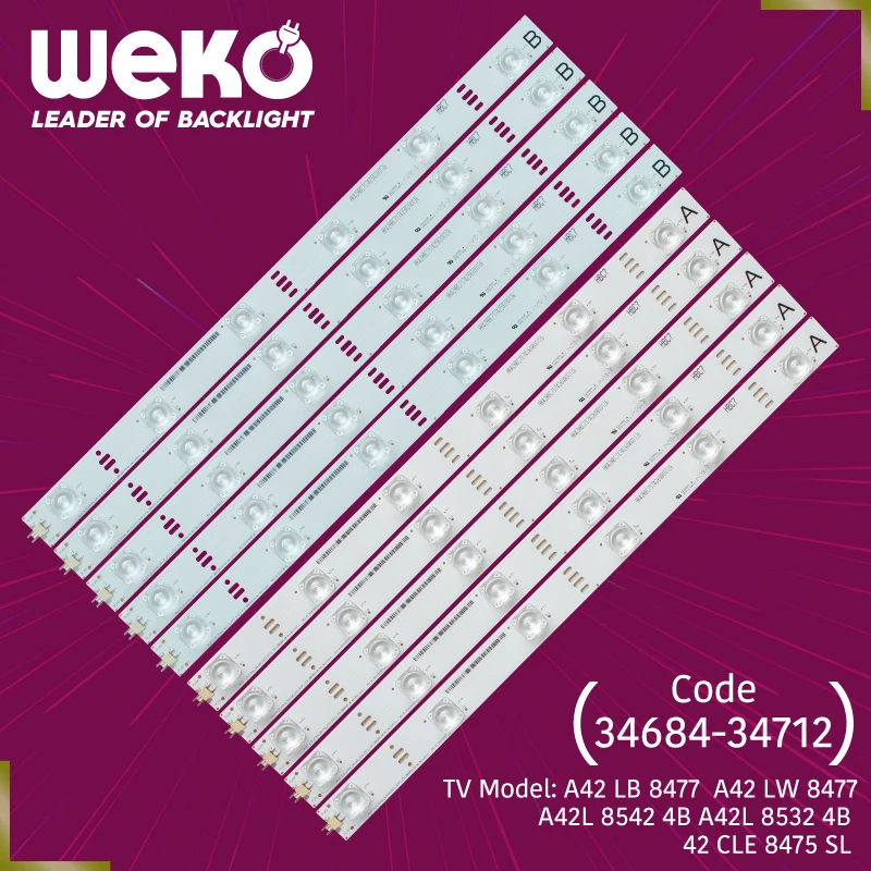 TV LED BACKLIGHT- ARCELIK_42_ATHENA_5X6+5X6_2121C_6S1P_R-L P74 ZBB60600-AA NON HORIZONTAL REV.V0 42,7 CM 6 LEDS TOTAL 10 PCS