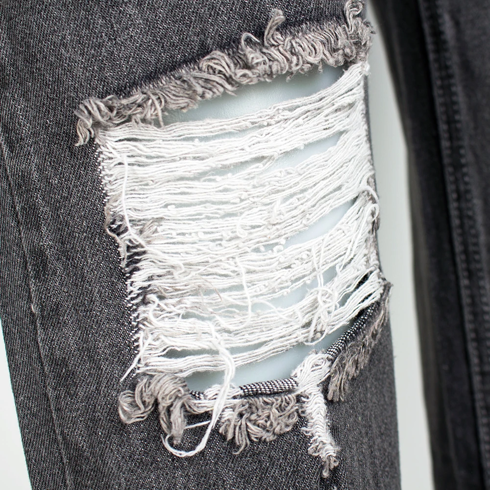 
Flower Embroidery Jeans High Waist Female Pocket Straight Jeans Women Bottom Hole Casual Denim Pants 