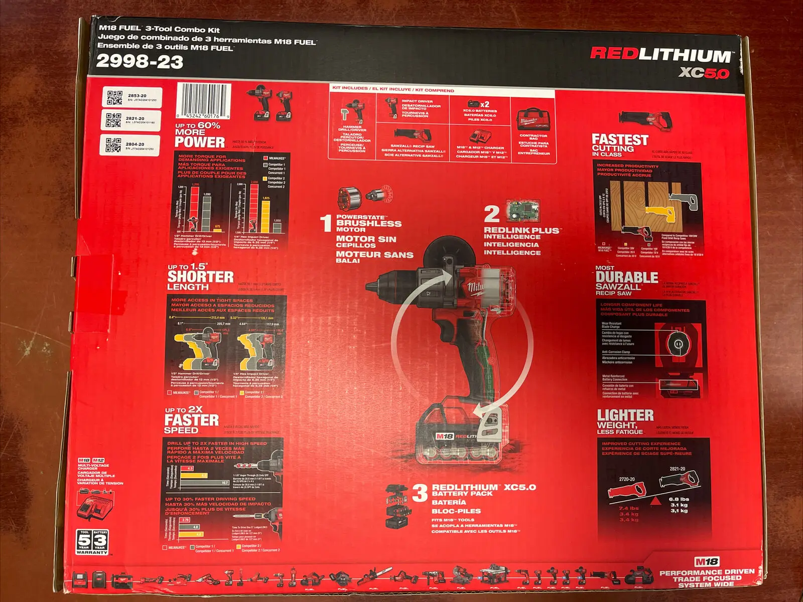  M18 18 Вольт литий-ионная аккумуляторная комбо набор инструментов (4-инструмент) с влажной/сухой и