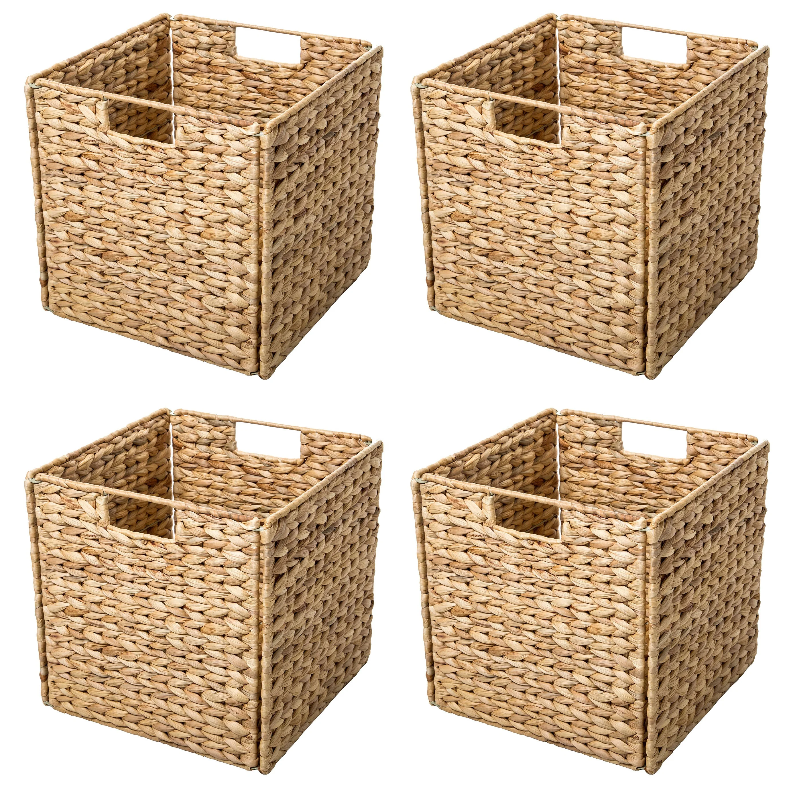 Nice design set of 4 foldable water hyacinth baskets foldable storage baskets from Vietnam