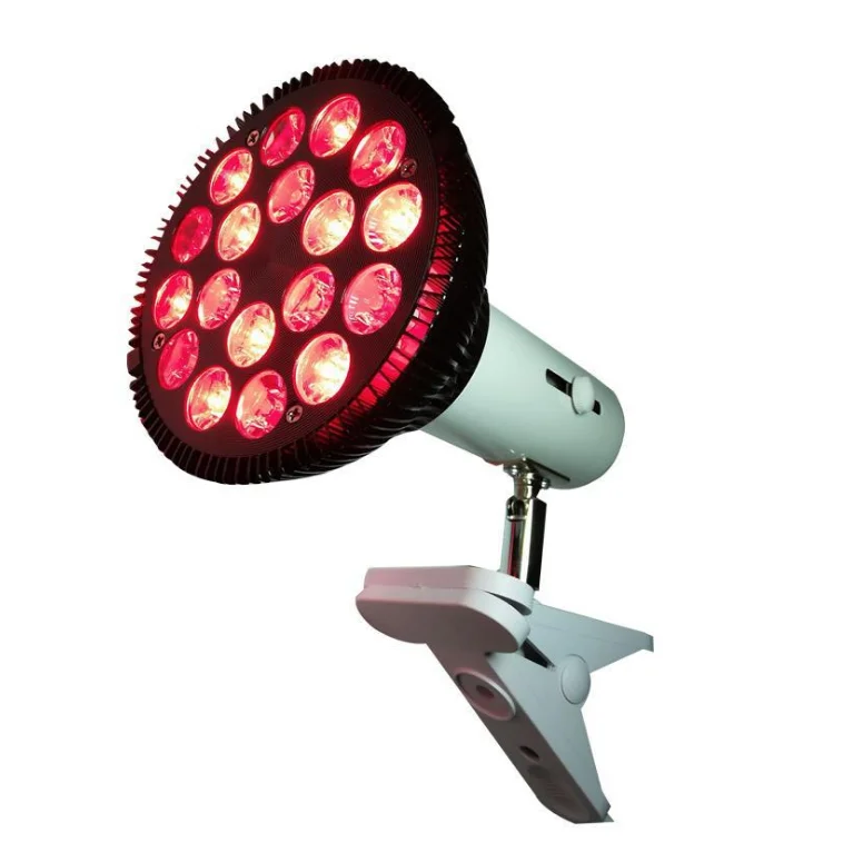 54W 18 LED Infrared Red Light Therapy Lamp with Adjustable Socket Clamp for Skin and Pain Relief