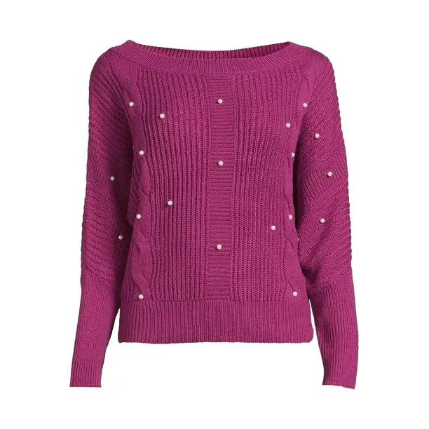 Womens Sweater Womens Casual Jumper Boat neck Regular Fit Jumper Cable Knit Sweater