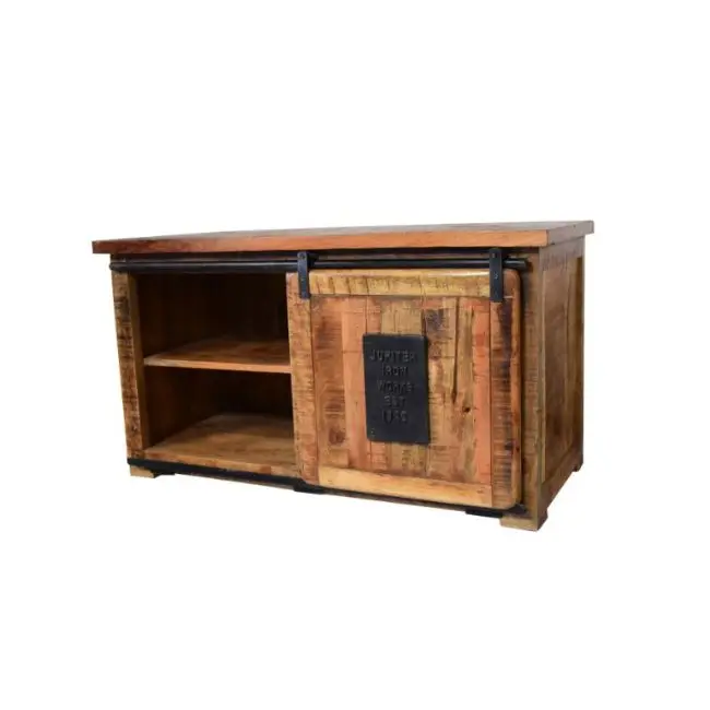 INDUSTRIAL HOME FURNITURE NEW WOOD I SIDING DOOR 1 DRAWER MIRRORED SIDEBOARD BUFFET RECYCLED TRADITIONAL SIDEBOARDS