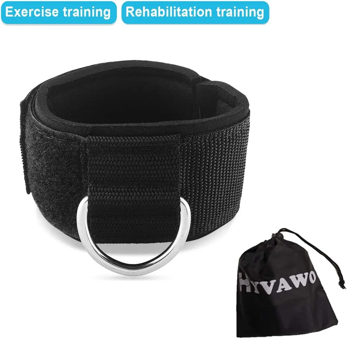 Ремешок На щиколотку неопреновый мягкий манжета на запястье для фитнеса с D-образным кольцом высокопрочный ремень упражнений шкив тренажерного зала кабельных машин