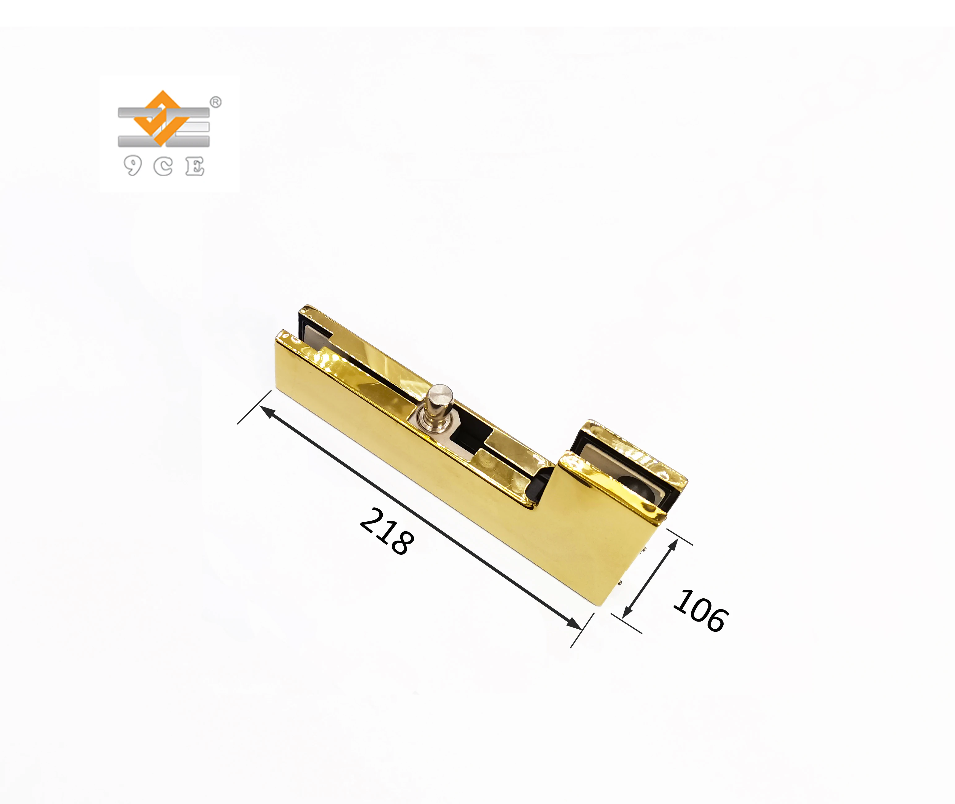 L Shape Gold Glass Door Accessories Aluminum Alloy Patch Hinge