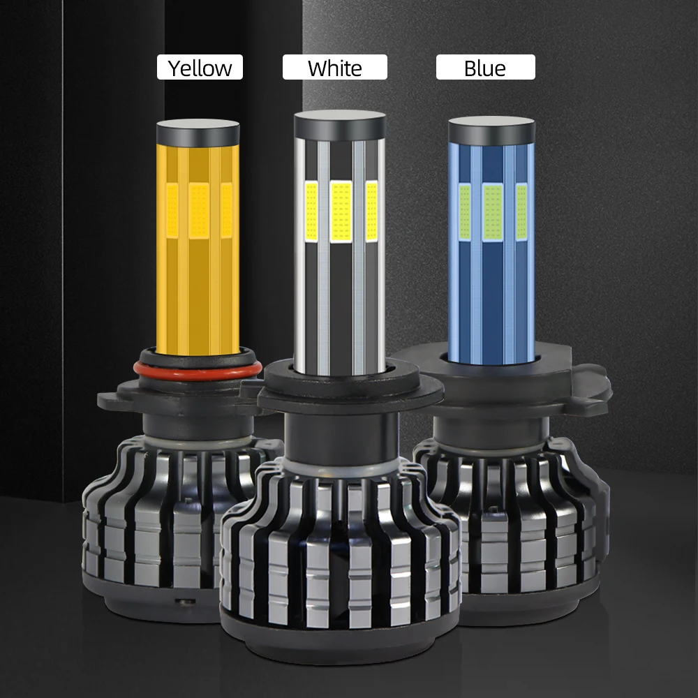 360 Led headlights 6 sides 60W 9000LM 6500K White Light CSP 9004 H1 H3 H7 H4 LED Car Headlight Fog Lights F6 Headlamp