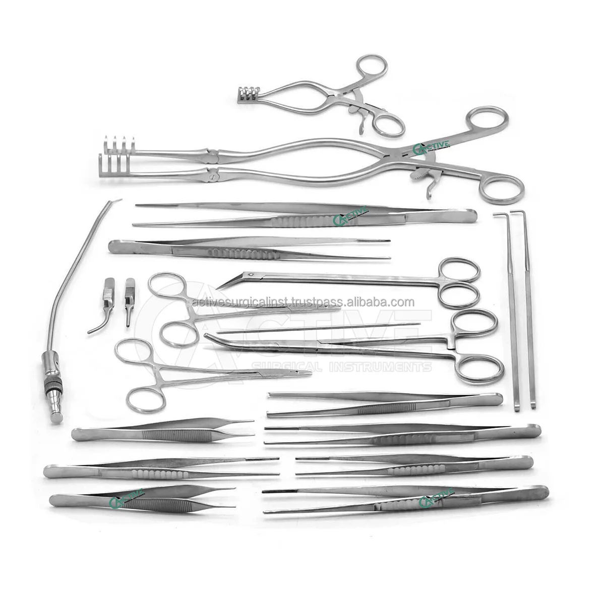 High Quality 52 Pieces Vascular Surgery Surgical Instruments Set Retractor Suction Tube Forceps Clamps Needle Holder Reusable CE