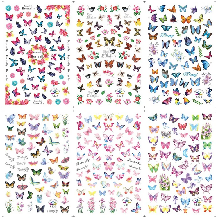 Holographic Decal DIY Slider Manicure Adhesive Decor Butterfly  Nail Sticker