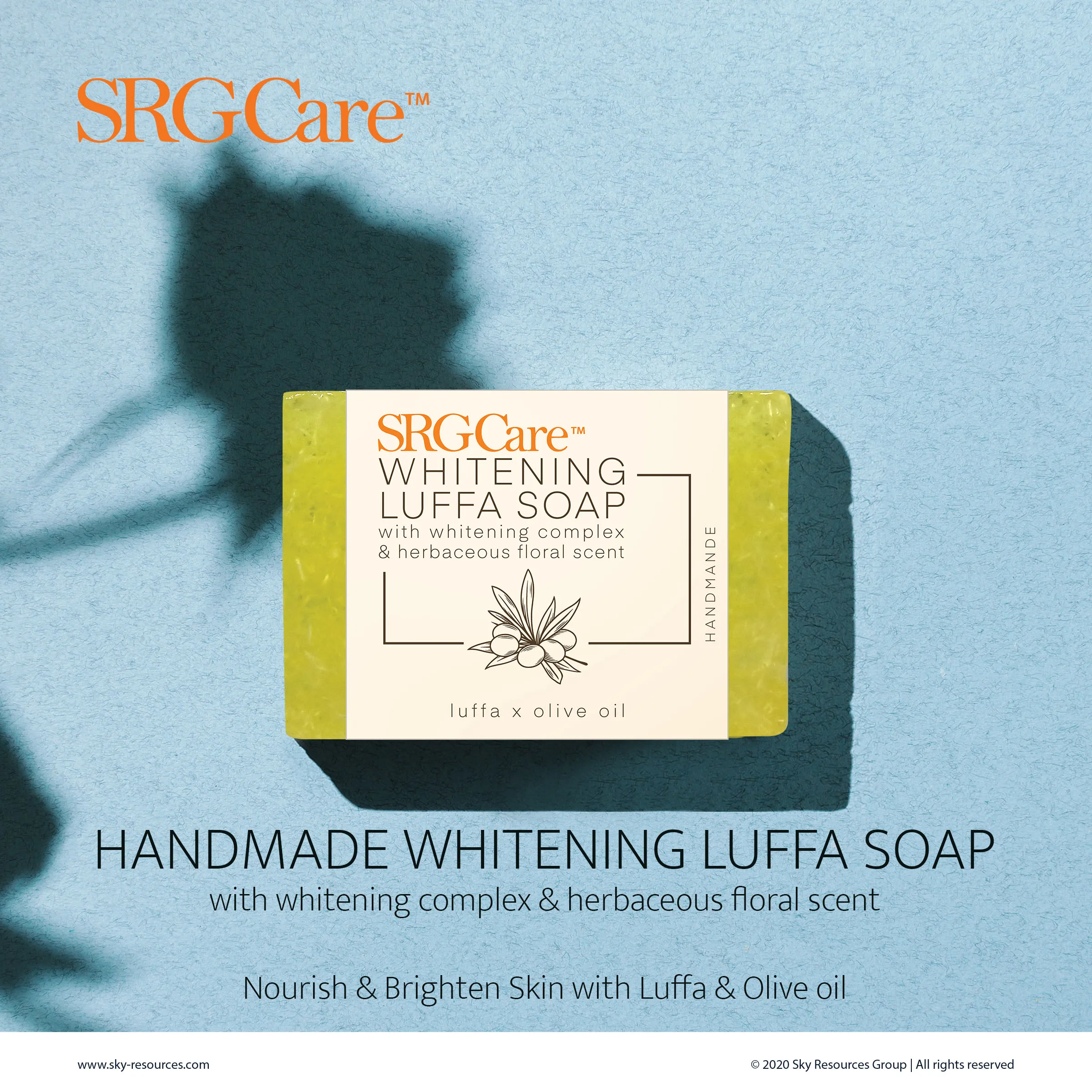 Top Sale Pure Extra Virgin Olive Oil Handmade Herbal Ingredient SRGCare Whitening Luffa Soap Solid Form From Malaysia