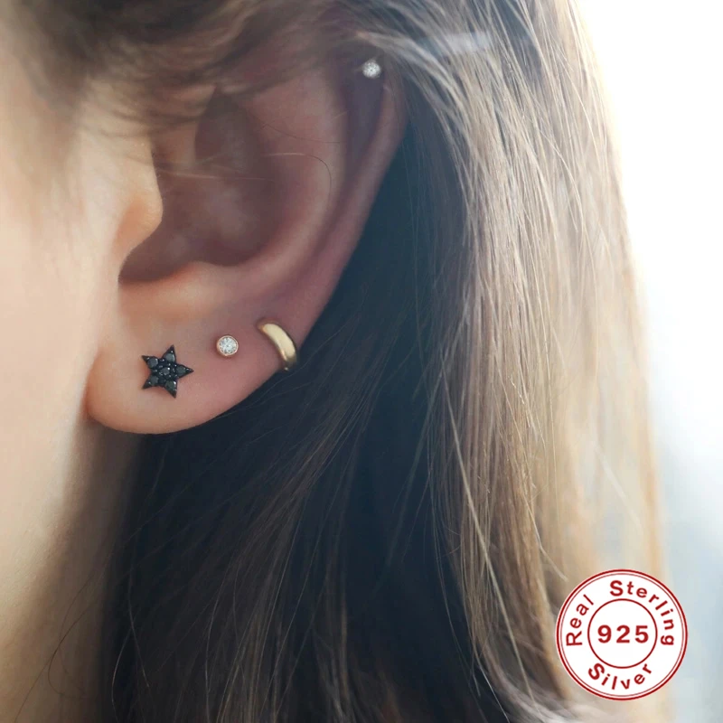 CANNER Factory Price Hot Sale Body Piercing Jewelry 925 Sterling Silver 18K Gold Mini Earrings