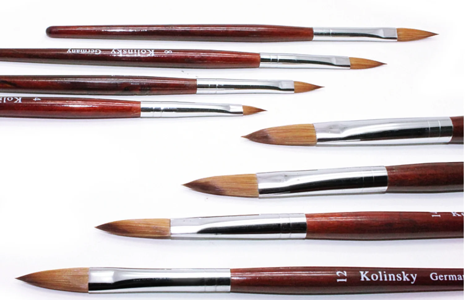 YML 2021 hot sale nail brush 100% wooden kolinsky acrylic brushes #8-#22 nail brush