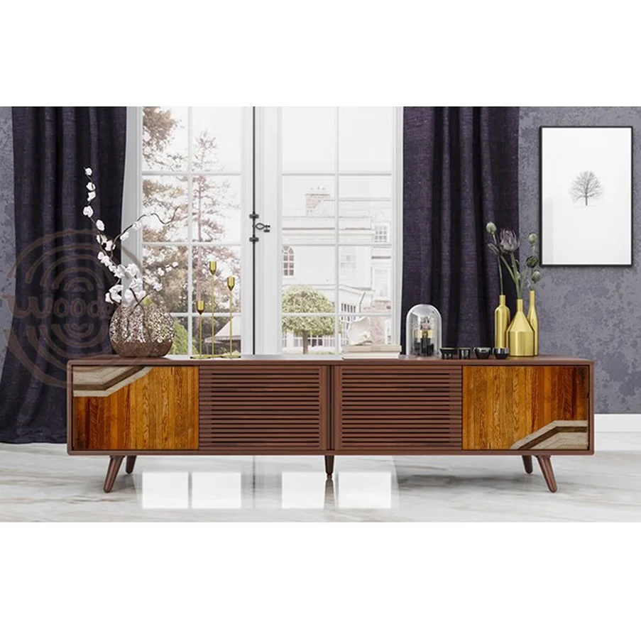 
 Современная домашняя мебель Midcentury, ТВ-подставка из массива ясеня для гостиной из Вьетнама  