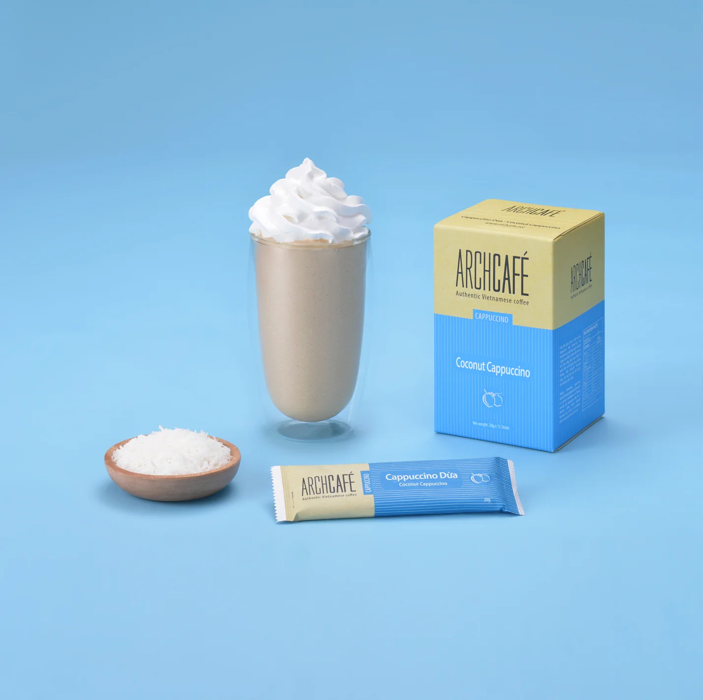 
 ARCHCAFE кокосовый капучино, вьетнамский мгновенный кофе 4 в 1  