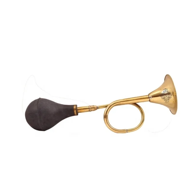 Indian art villa brass old style car horn with rubber handpump - wholesale