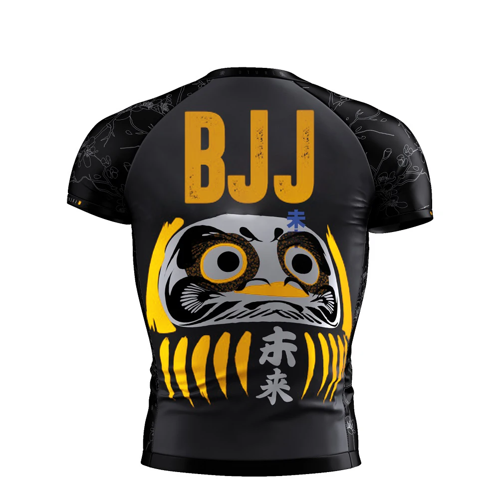 Short Sleeves Black And Red Sublimated Rash Guards & Printed Bjj Rash Guards For Kids