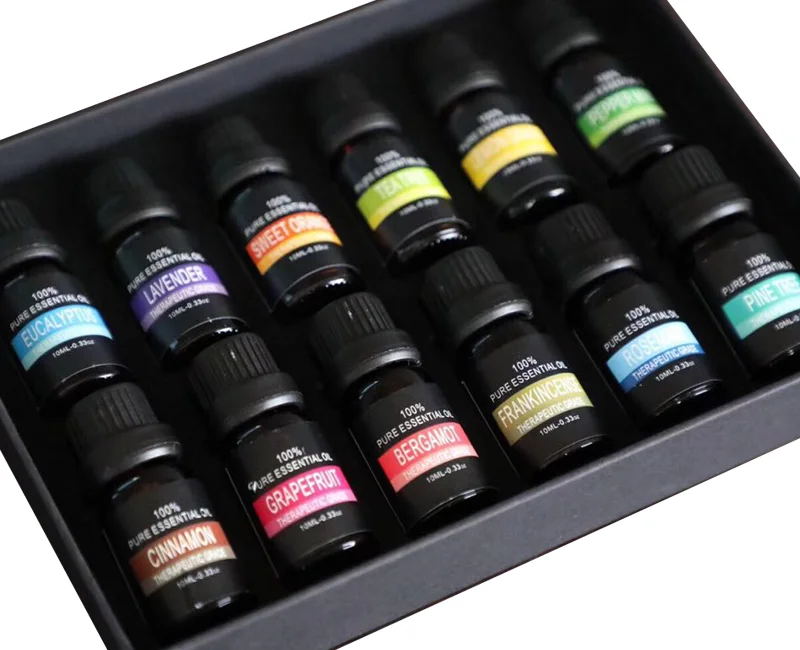 Private Label Essential Oils Set - Top 12 100% Pure Therapeutic Grade Aromatherapy Oil Gift Kit for Diffuser