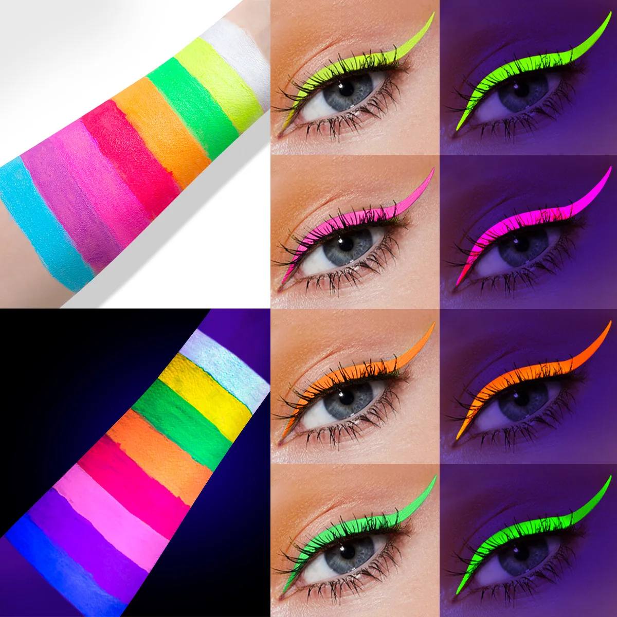 DEROL colorful eyeliner 8 colors stage matte liquid neon liner art waterproof no blooming eye pencil quick dry party eye liner