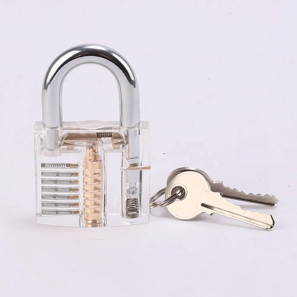 Transparent practice 9pcs 6pcs 7pcs padlock with cover locksmith lock tools picks set