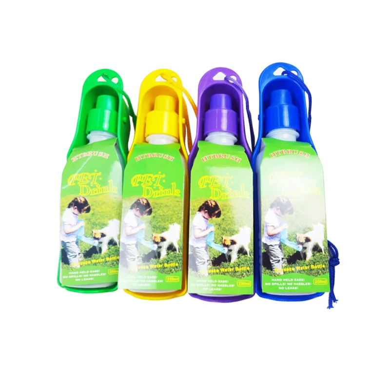 Portable Dog Bottles Plastic Food Grade Leak Proof Puppy Pet Water Bottle Recycling Dispenser Feeder Drinking Bottle With Rope