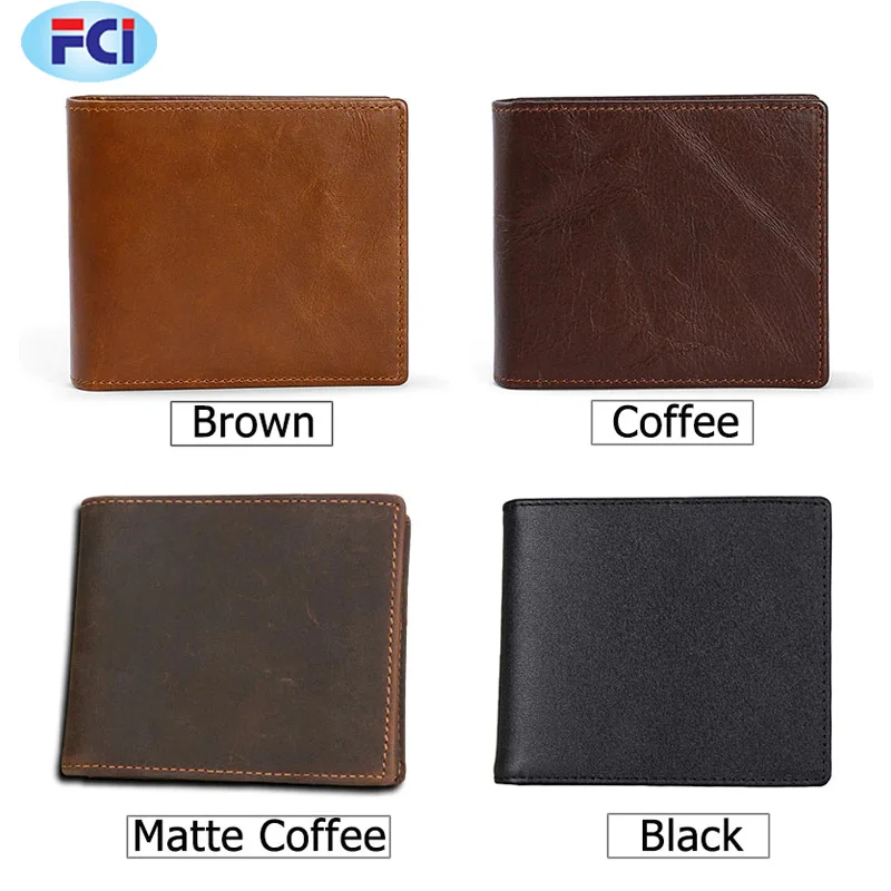 Wholesale New Design Custom Slim Minimalist rfid Blocking Men Genuine Leather Made Classic Wallet