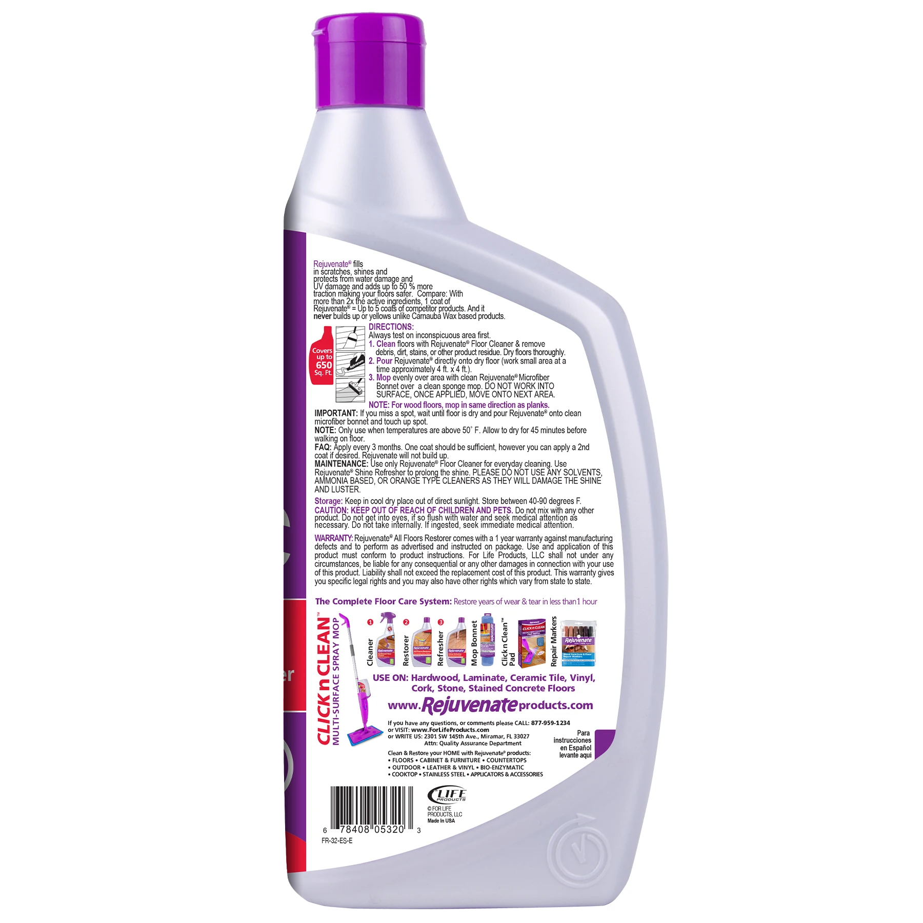 
32Oz Non Toxic Protect Glossy Shine Renew Every Type Floor Rejuvenate RJ-32F All Floor Restorer 