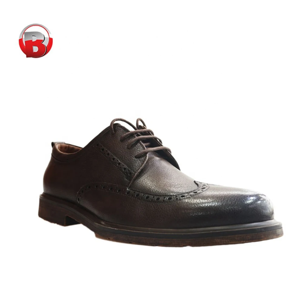 100% Genuine Leather Handmade Lace up Oxford Shoes Semi Brogue Traditional Dress Shoes